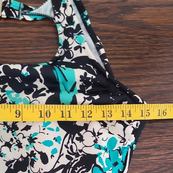 Vintage Maxine Of Hollywood One Piece Swimsuit Size 10 Pinup Floral High Cut 90s - Picture 11 of 15